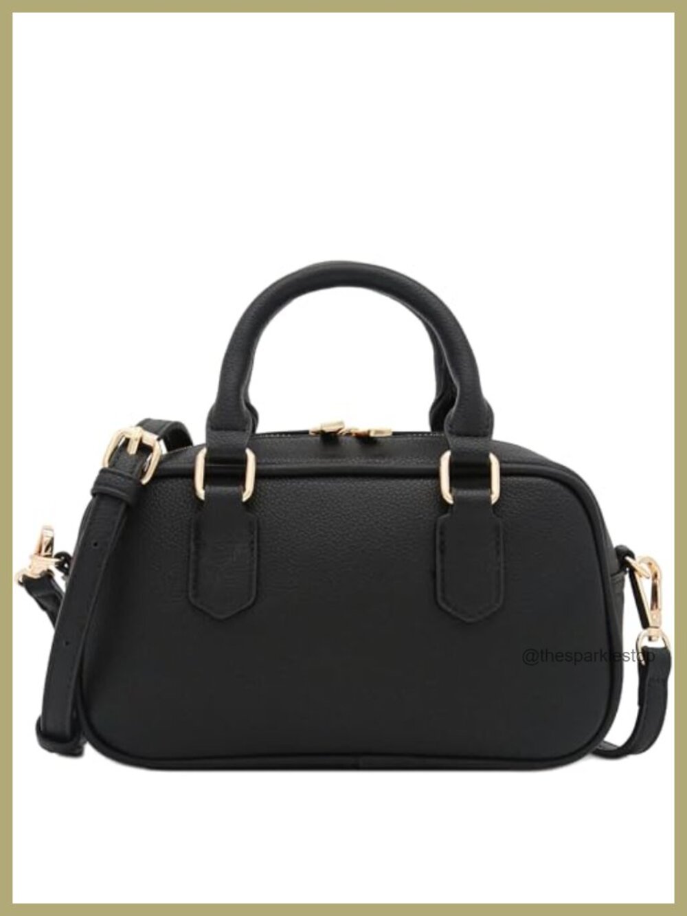 Faux Leather Mini Satchel Purse Top Handle Crossbody Bag Structured Handbag